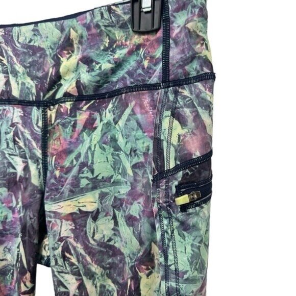 Lululemon Womens 6 Top Speed Run Crop Leggings Iridescent Multi Luxtreme Wicking - Picture 3 of 8